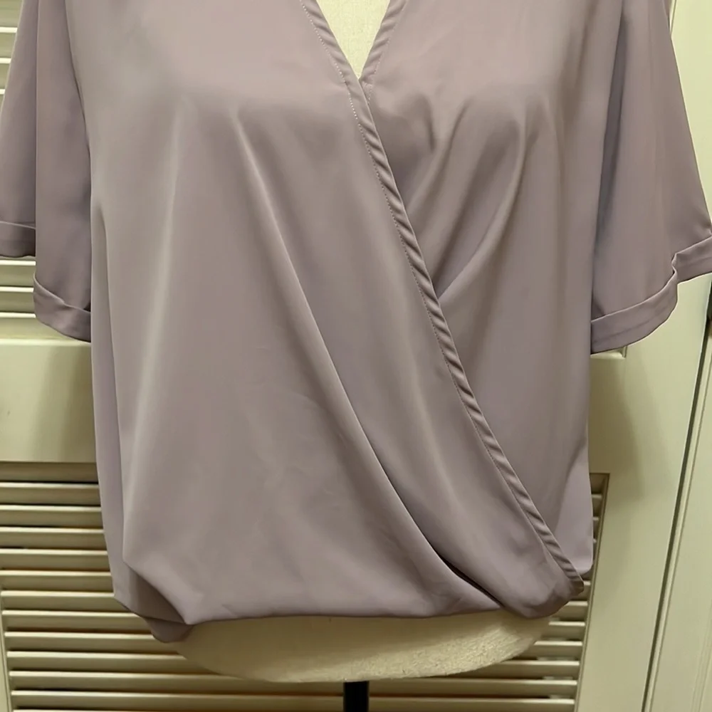 129. Lilac Top - Oversized, Wrap Front, Twist Front